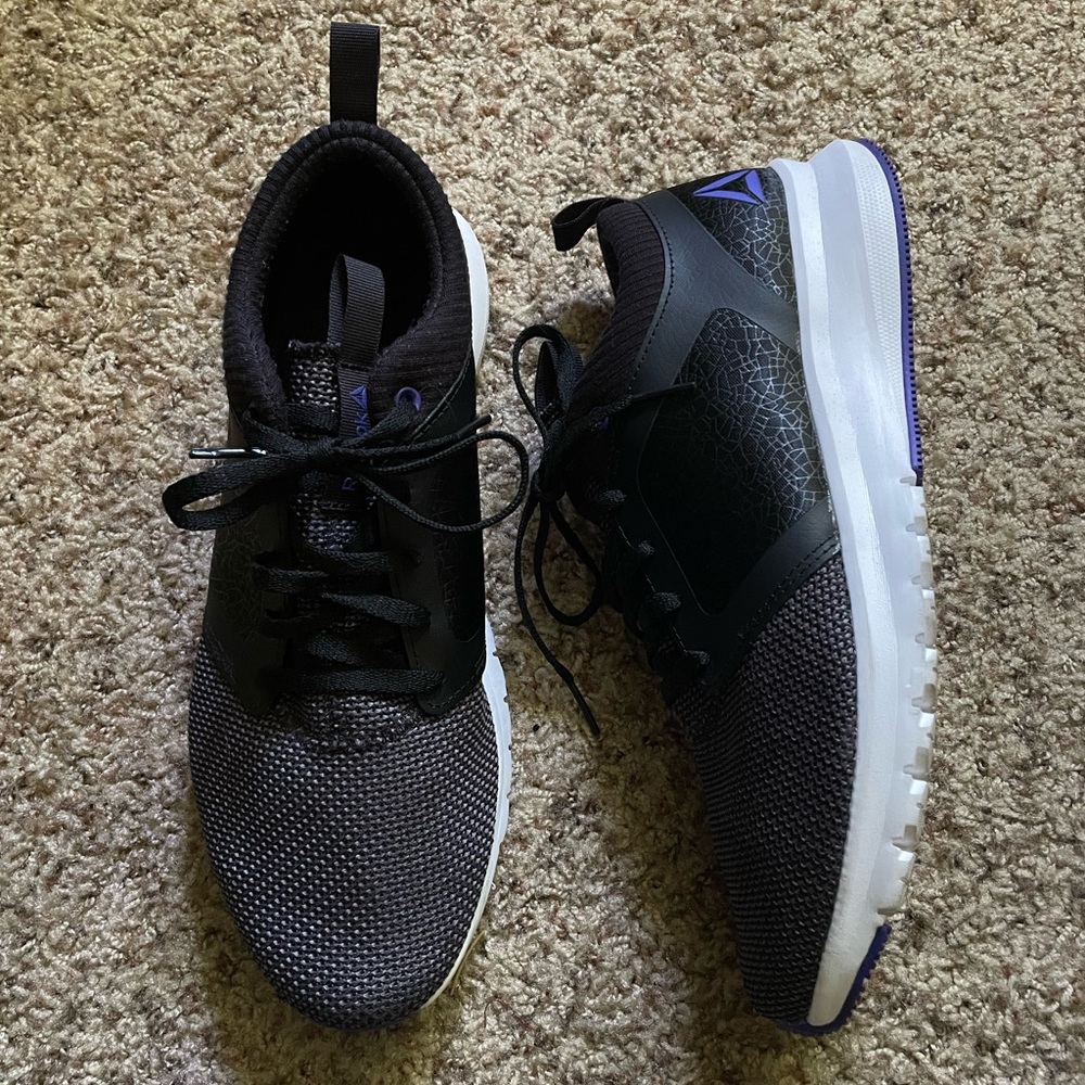 Reebok Purple, Black, and Grey Sneakers